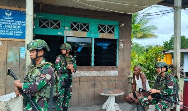 Satgas Yonif 642/Kapuas Pos Kamundan Laksanakan Komsos dengan Masyarakat Kamundan