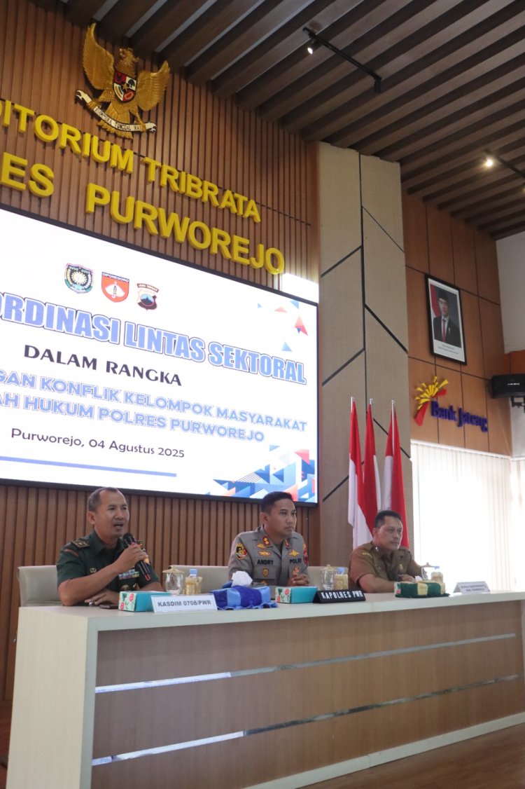 Polres Purworejo Gelar Rakor Lintas Sektoral, Bahas Penanggulangan Konflik Sosial