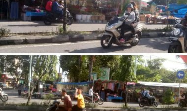 Pedagang  PKL Kini Semakin Menjamur  Menguasai Area  Trotoar & Bahu jalan Di kota Bagansiapiapi . 